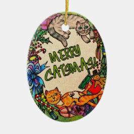 Merry Catmas Keramik Ornament