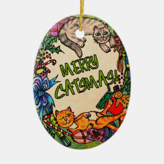 Merry Catmas Keramik Ornament