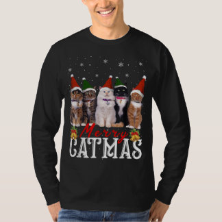 Merry Catmas Matching Family Cat Lover Xmas T-Shirt