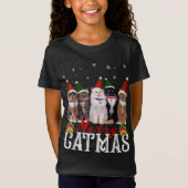 Merry Catmas Matching Family Cat Lover Xmas T-Shirt (Vorderseite)