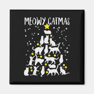Merry Catmas Meow Christmas Tree Catmas Katze Chri Magnet