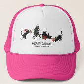 Merry Catmas Naughty Kitten Funny Christmas Hat Truckerkappe (Vorderseite)
