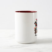 MERRY CATMAS, Niedliches Weihnachtsgeschenk für Ka Zweifarbige Tasse (Mittel)