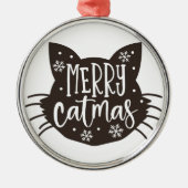 Merry Catmas Ornament Aus Metall (Vorne)