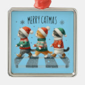 Merry Catmas Ornament Aus Metall (Vorne)