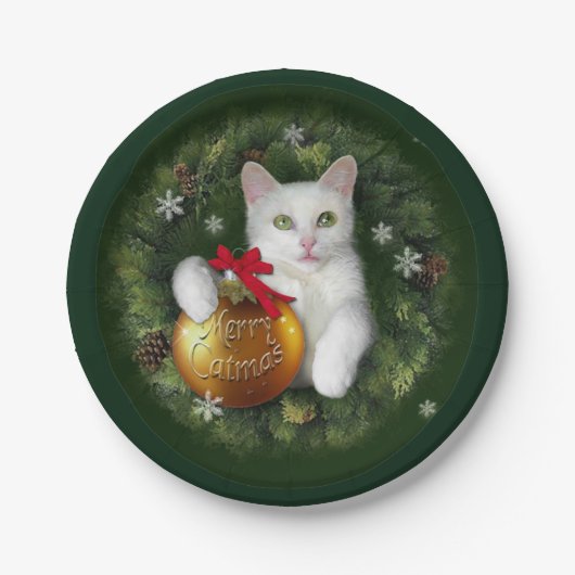 Merry Catmas Pappteller (Vorderseite)