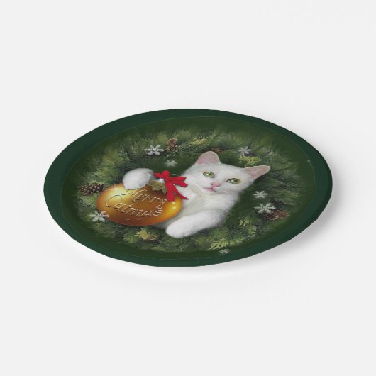 Merry Catmas Pappteller (Schrägansicht)