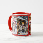 Merry Catmas Photo Collage Christmas Tasse (Vorderseite Links)