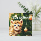 Merry Catmas Purffect Weihnachtskarte Feiertagskarte (Stehend Vorderseite)