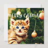 Merry Catmas Purffect Weihnachtskarte Feiertagskarte (Vorderseite)