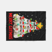 Merry Catmas Santa Birman Cats Christmas Tree Ligh Fleecedecke (Vorderseite (Horizontal))