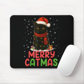 Merry Catmas Santa Hat Funny Black Cat Christmas W Mousepad (Mit Mouse)