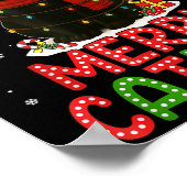 Merry Catmas Santa Hat Funny Black Cat Christmas W Poster (Ecke)