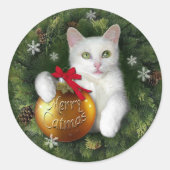 Merry Catmas Sticker (Vorderseite)