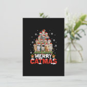 Merry Catmas Weihnachten Pajamas X-mas Ugly Swea Einladung (Stehend Vorderseite)