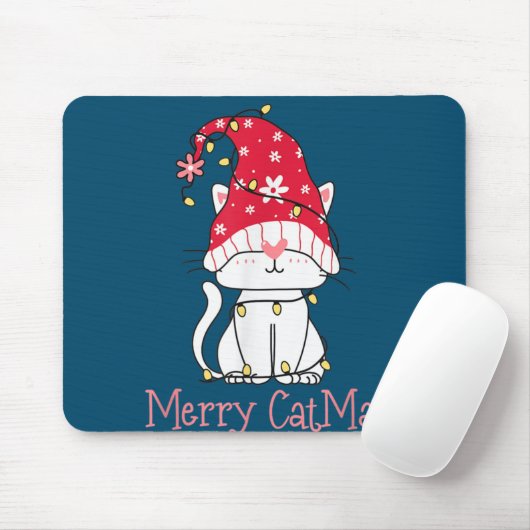 Merry Catmas Weihnachtsgeschenk Funny Niedlich Gno Mousepad (Mit Mouse)