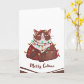 Merry Catmas Weihnachtskarten Spaß Festival Karte (Gelbe Blume)