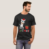 Merry Catmas White Cat Lover Weihnachten Weihnacht T-Shirt (Vorne ganz)