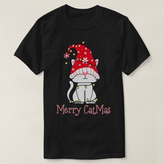 Merry Catmas Xmas Geschenk Funny Niedlich Gnomes C T-Shirt (Design vorne)