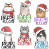 Merry Catsmas Weihnachtssticker Sheet Aufkleber (Vorderseite)