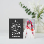 MERRY CHALKBOARD CHRISTMAS HOLIDAY FOTO FEIERTAGSPOSTKARTE (Stehend Vorderseite)