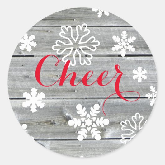Merry Cheer Old Wood - Circle Aufkleber (Vorderseite)