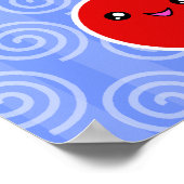 Merry Cherries Kawaii Poster (Ecke)