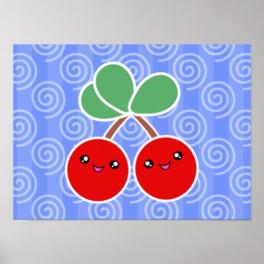 Merry Cherries Kawaii Poster (Vorne)