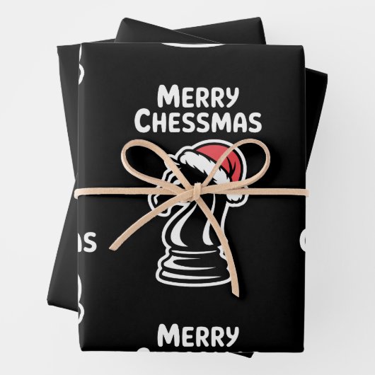 Merry Chessmas Christmas Chess Xmas Santa Hat Geschenkpapier Set (Beispiel)