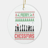 Merry Chessmas Funny Schach Weihnachten Ugly Sweat Keramik Ornament (Links)