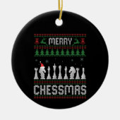 Merry Chessmas Funny Schach Weihnachten Ugly Sweat Keramik Ornament (Vorne)