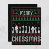 Merry Chessmas Funny Schach Weihnachten Ugly Sweat Mitteilungskarte (Vorne/Hinten)