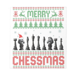 Merry Chessmas Funny Schach Weihnachten Ugly Sweat Notizblock
