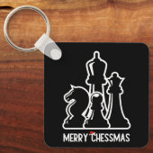 Merry Chessmas Schachfiguren Brettspiel Weihnachts Schlüsselanhänger (Vorderseite)