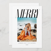Merry - Chic Modernes Weihnachtsdesign Feiertagskarte (Vorne/Hinten)