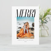Merry - Chic Modernes Weihnachtsdesign Feiertagskarte (Stehend Vorderseite)
