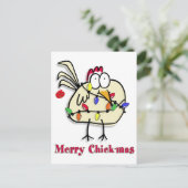 Merry Chick-mas Card Postkarte (Stehend Vorderseite)
