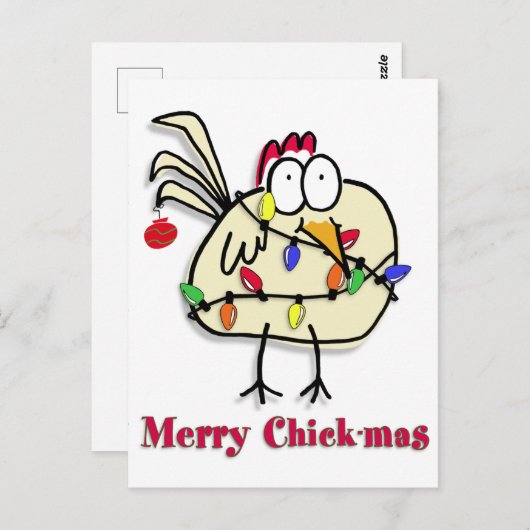 Merry Chick-mas Card Postkarte (Vorne/Hinten)