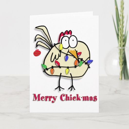 Merry Chick.mas Spaß Feiertagskarte (Vorderseite)