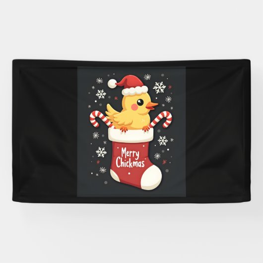 Merry Chickmas Chicken Banner (Horizontal)