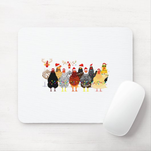 Merry Chickmas Chicken Christmas Ornament Lights S Mousepad (Mit Mouse)