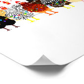 Merry Chickmas Chicken Christmas Ornament Lights S Poster (Ecke)