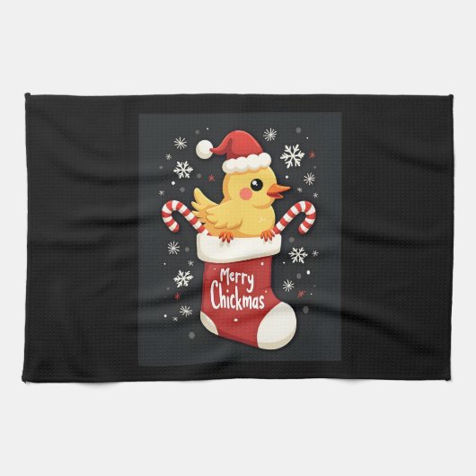 Merry Chickmas Chicken Geschirrtuch (Horizontal)