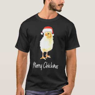 Merry Chickmas Chicken Hühnchen Lady Mama Weihnach T-Shirt