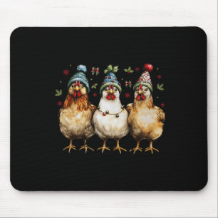 Merry Chickmas Chickens Funny Christmas Chicken Mo Mousepad