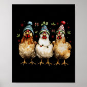 Merry Chickmas Chickens Funny Christmas Chicken Mo Poster (Vorne)