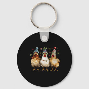 Merry Chickmas Chickens Funny Christmas Chicken Mo Schlüsselanhänger