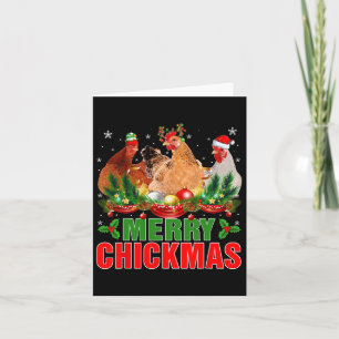 Merry Chickmas Chickens Weihnachtsmannmütze Bauern Karte