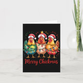 Merry Chickmas Christmas Chicken Santa Hat Chicken Karte (Vorderseite)