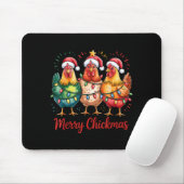 Merry Chickmas Christmas Chicken Santa Hat Chicken Mousepad (Mit Mouse)